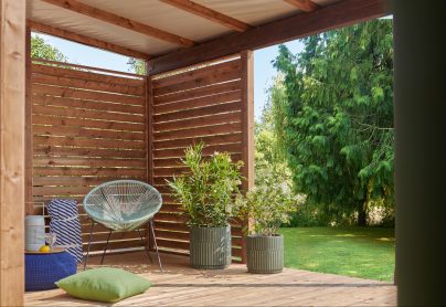 Terrasse mobil-home couverte en bois Sunshine Habitat